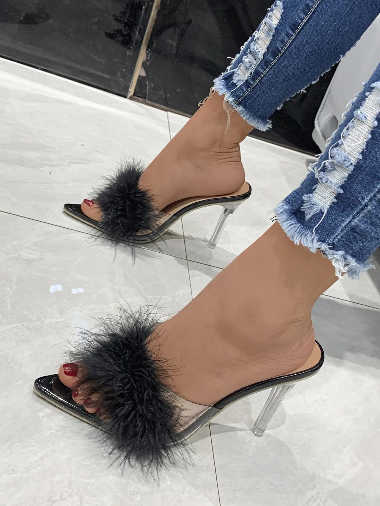 Sandalias Stiletto de Punta Puntiaguda para Mujer